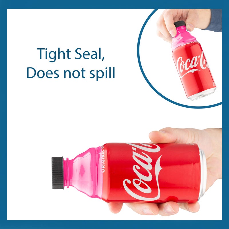 Smart House Inc Reusable Soda Can Lids - 6-Pack Spill-Proof, Snap-On Covers for Freshness and Protection, Pink Can Toppers Set of 6 - Image 2